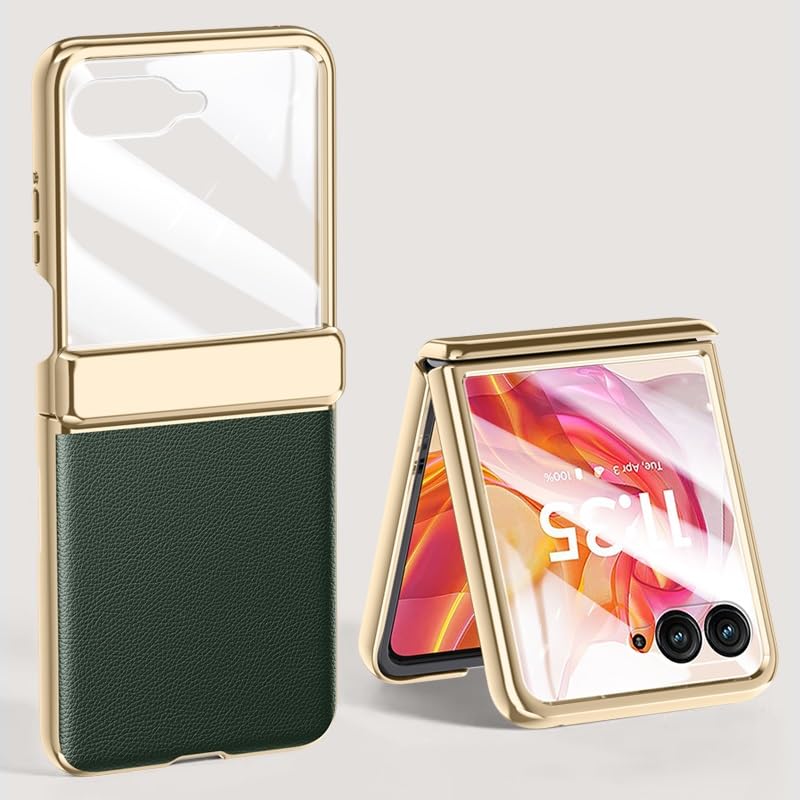 Coque Motorola Razr 50 Ultra rigide PC et cuir avec verre intégré