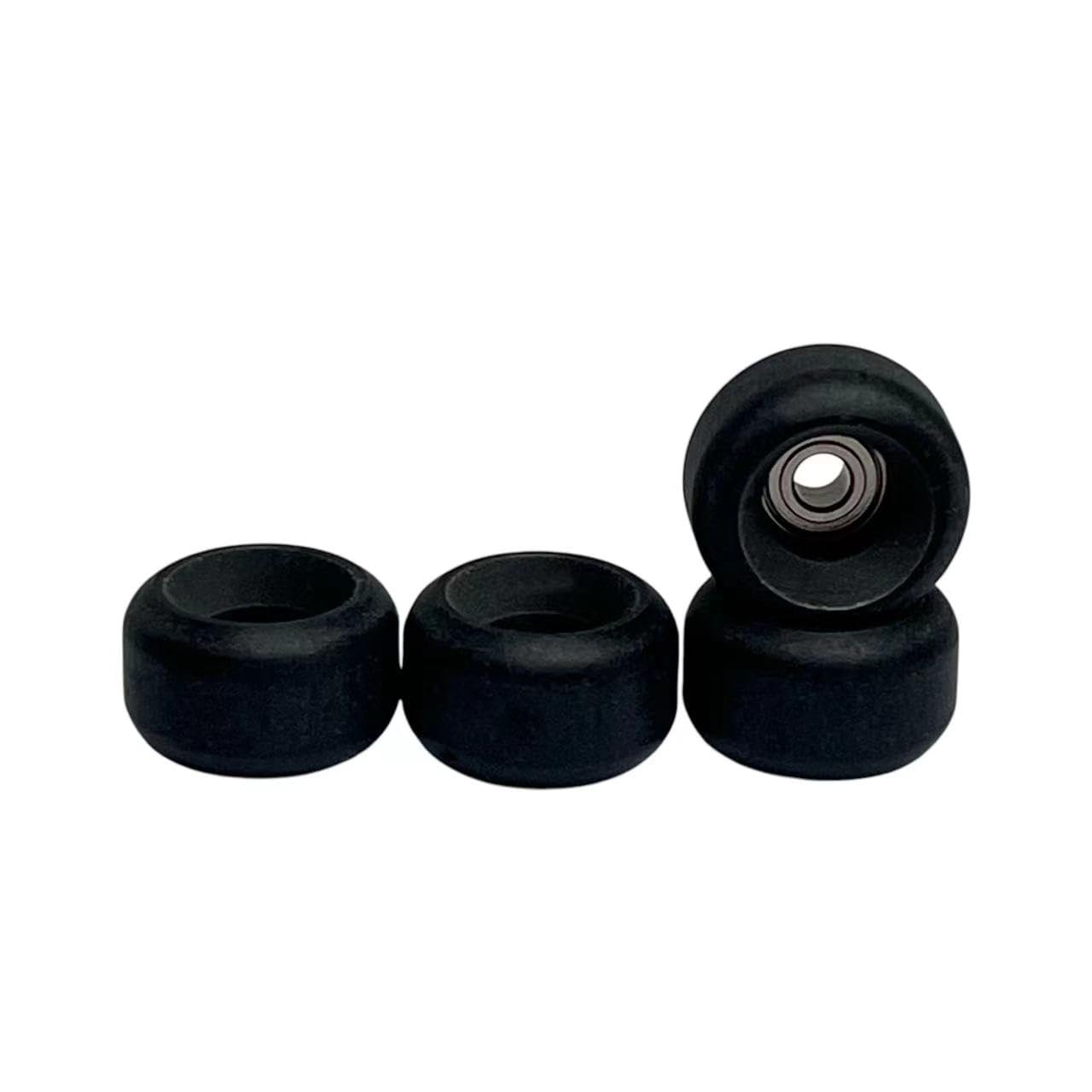 LEEFAI Pro Fingerboard Wheels Urethane 65d Black Bearing Wheel -Outdoor and Indoor Fingerboarding Wheel - Size 7.5 * 4.5mm