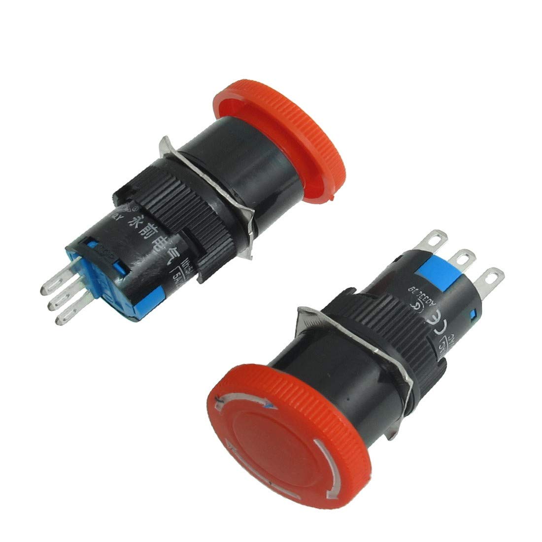Amazon.co.jp: New Lon0167 AC 250V 5A 3ピン1NO 1NCキノコ非常