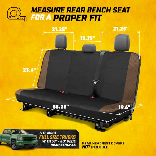 Image of CAT MeshFlex Seat Covers Full Set for Full-Size Pickup Trucks Only - Brown | Front Bucket Seat Covers & 60 /40 Split Rear Bench Protector - Interior Accessories For F-150, Silverado, Ram, Sierra & Tundra