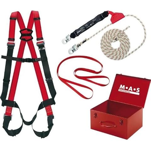 MAS 41018 Sicherheitsset 4-teilig Auffanggurt 10 Auffanggerät SK12-10m Anschlagband 2,2 m Stahlblechkoffer Cover