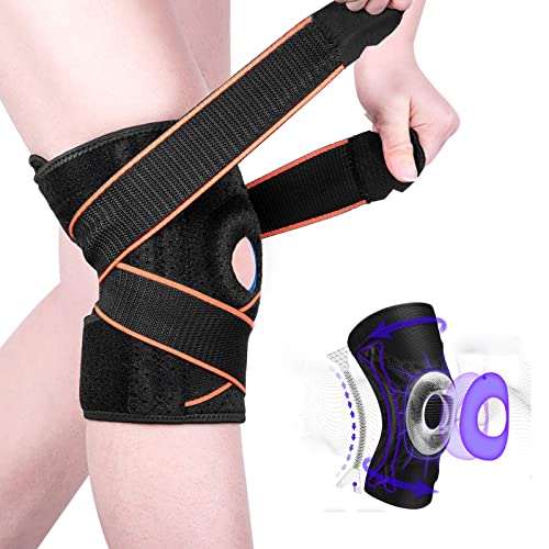 COZYEXPR Knee Braces with Side Stabilizers & Patella Gel Pads Meniscus Knee Strap Adjustable Knee Compression Sleeve Knee Pad Neoprene Knee Support for Knee Joint Recovery Injury Prevention - Single