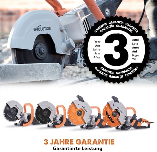 Bild 3 - Evolution R230DCT Betonsäge Elektrische Steinsäge 2000W Steinschneidemaschine 230 mm Scheibendurchmesser Sägeblatt Diamantblatt Trennscheibe, 90 mm Schnitttiefe schneidet Mauerwerk Gehwegplatten Beton