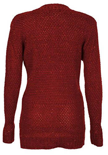 Image of Forever Womens Long Sleeves Plus Size Cable Knitted Grandad Button Cardigan