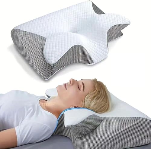 Pillowdaddy Pillow Daddy Das Nacken-Orthopädisches Nackenkissen mit Memory-Schaum-Therapiekissen für Seiten- Rücken-und Bauchschläfer beugt Schnarchen vor atmungsaktiv&waschba Kisseninlay+Kissenbezug