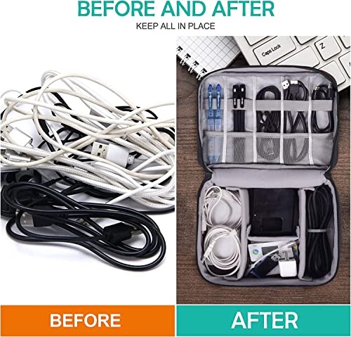 Image of Nylon 2 Layer Gadget Organizer Case,Electronic Accessories Bag,Tech Organizer Pouch for Hard Disk,Pen Drive