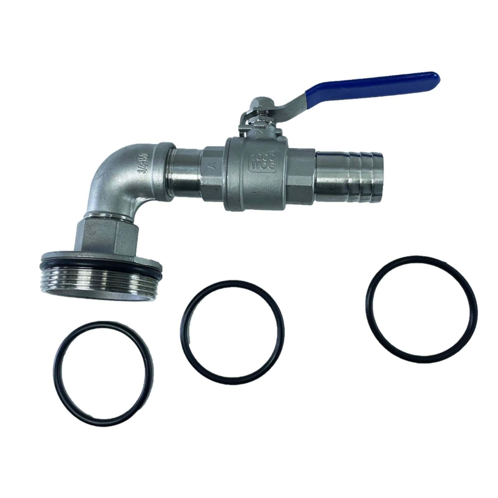 QIXCXAZ Drum Faucet 50 Gallon Barrel Spigot Gaskets Easy Installation Liquid No Leaking Guarantee and Galvanized Easy to Install Outdoor Bucket Container, Length 15cm