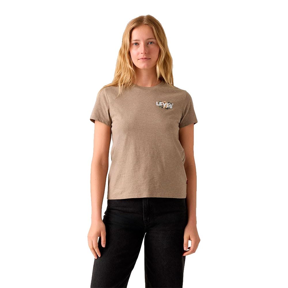 Levi's The Perfect Tee Hummingbird HL Logo Taup, Hummingbird Hl Logo, S