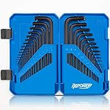 InPower Allen Wrench Set, SAE and Metric Hex Key Set 30pcs, Allen Key Set Tools with Storage Case fo