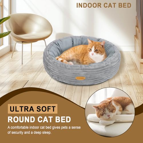 Cat Bed, Fluffy Donut Kitten Bed for Cats and Small Dogs, Washable Round Pet Bed, Indoor Use - Image 3