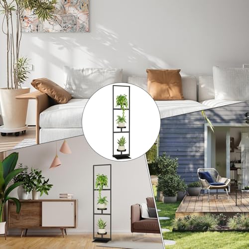Support de fleurs pour pots et plantes d'intérieur : étagère d'angle 3 niveaux en métal - 4