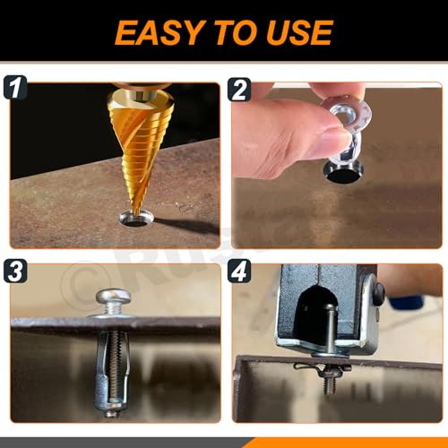 Rustark 30 Stück M4 Hohlraum Metallanker Jack Nuts Petal Expansion Nuts Dünne Befestigungen Sortiment Kit Schwerlast Jack Petal Muttern für Hohlwand Eisenblech