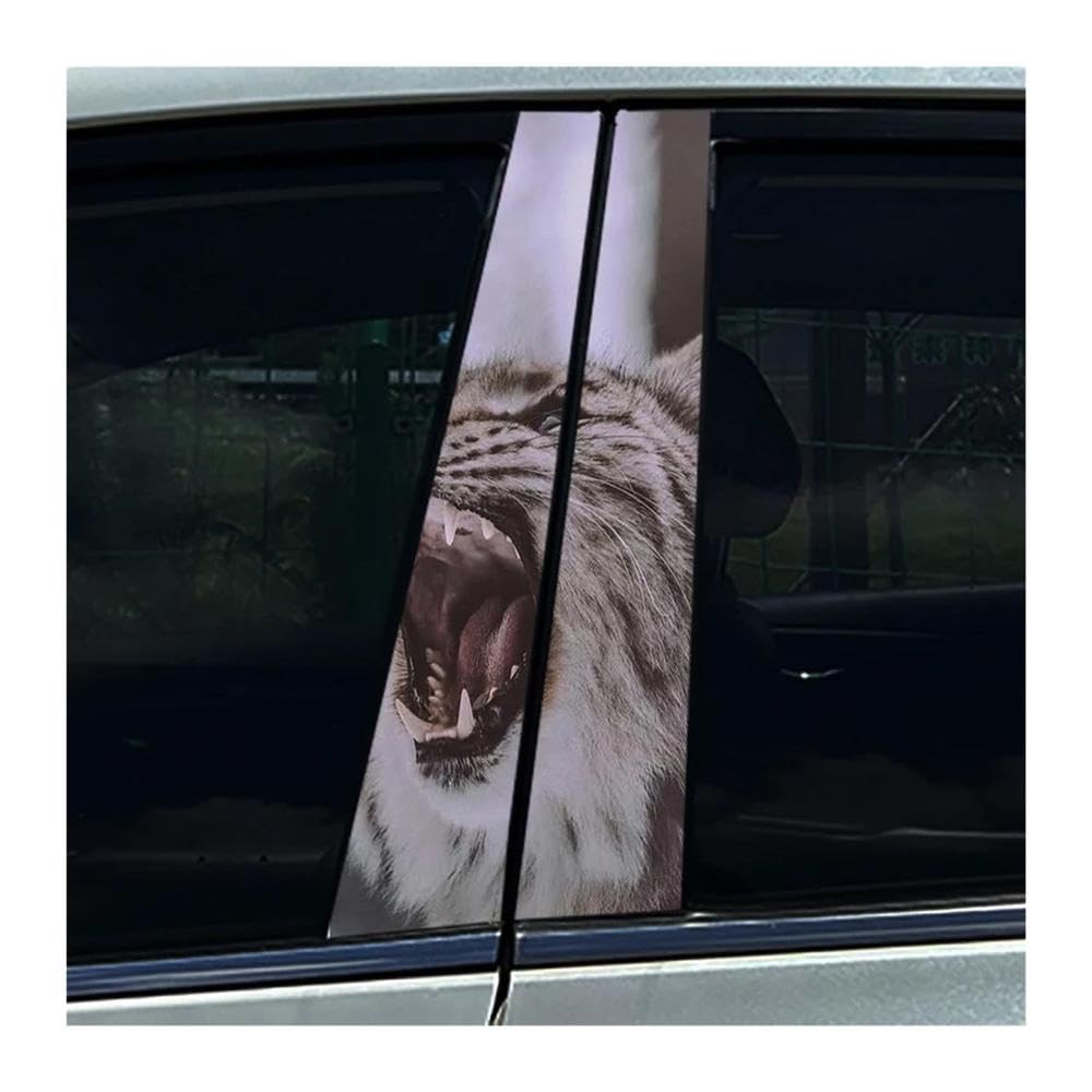 Body Parts 2pcs Auto B-Pillar Stickers Lynx Cat Car Center Column Decoration Cover Scratches Waterproof Decals(B)