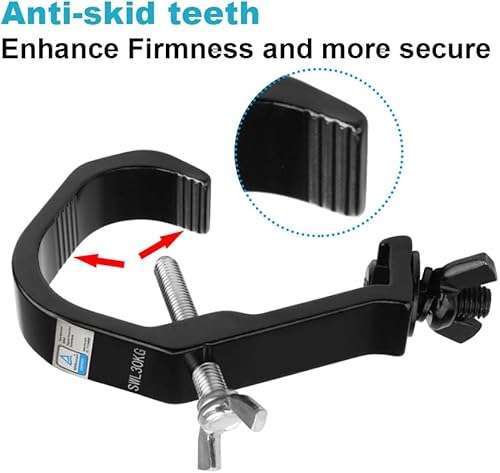 Miniatura 5 de heneng 5 abrazaderas C para luz de escenario, se adapta a armadura de diámetro exterior de 1.18 a 2 pulgadas, gancho de abrazadera para iluminación