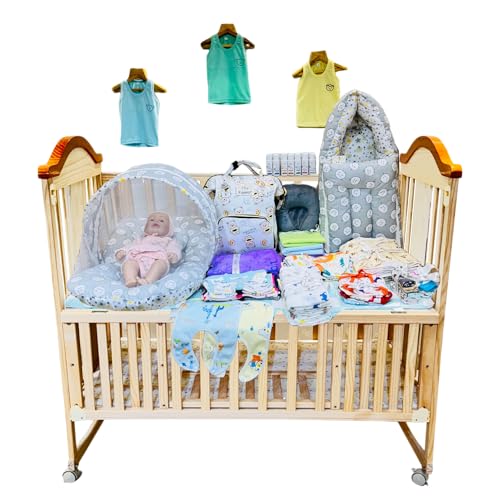 Image of Infantbond 72 in 1 New Born Baby Summer Complete Daily Items Combo | Baby Gift Set | New Born Gift set | Infant Combo set | Baby Hospital Bag for Newborn | New Born Essentials | Infant Clothes (0-6 Months) (Grey Ship)