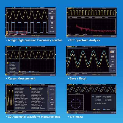 Image of OWON Oscilloscope, OWON SDS220S Digital Oscilloscope 200MHz Bandwidth 2+1 Channel 1GSa /s Sample Rate with 25MHz Waveform Generator 7 inch LCD Display