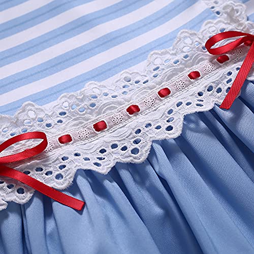 Pettigirl Girl Summer Vintage Blue Stripe Sweet Sleeveless Soft Clothes Kids Daily Casual Simple Dresses with Headpiece4