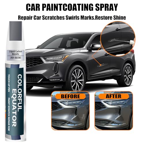 Image of Liquid Carbon Metallic(NH-885M) Touch Up Paint Compatible with Acura, Car Paint Pen Scratch Repair Two-In-One Touch Up Paint, Premium Car Scratch Remover for Deep Scratches