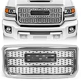 VLINCAR Grille Compatible with GMC Sierra 2500HD 3500HD 2015 2016 2017 2018 2019 Hood Mesh Front Bumper Upper...