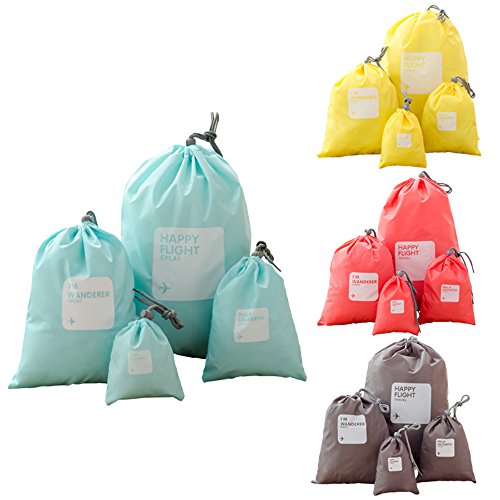 LZYMSZ 8 stuks opbergzakken, reistas, nylon, waterdichte kledingzak, trekkoord, tassen, organizer, tas voor koffer… - Image 3