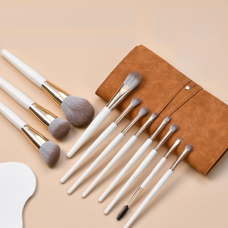 11-Piece Makeup Brush Set: Loose Powder Brush, Blush Brush, Eyeshadow Brush Cosmetic Tools Suitable for Beginners or Professionals Travel-Friendly (W1035-B)
