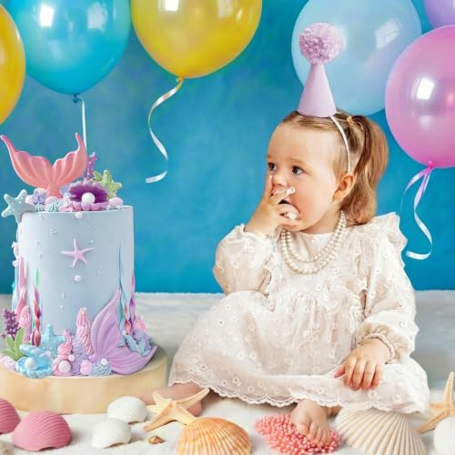 21pcs Mermaid Cake Topper, Mermaid Tail Cake Decorations for Birthday - image 4