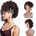 AISAIDE HighÂ PuffÂ AfroÂ PonytailÂ Drawstring,Short Curly Ponytail Extension,Mohawk Kinky Synthetic Hair Bun with Bangs,Wrap Updo Clip in Hair Extensions with Six Clips and Two Comb
