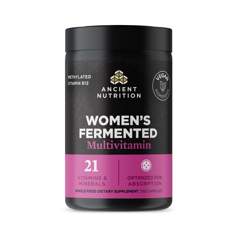 Multivitamin for Women , Women's Fermented Multivitamin with Vitamin C, D, K, Zinc & More, Immune Support, Vegan, Paleo and Keto Friendly, 60 Ct