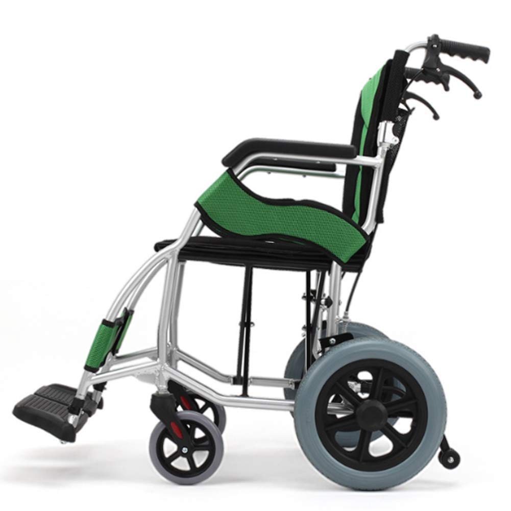 Silla de Ruedas Manual,Sillas de Ruedas Multi-Funcionalción Aleación Denio Silla de Ruedas Manual Ligera Y Plegable