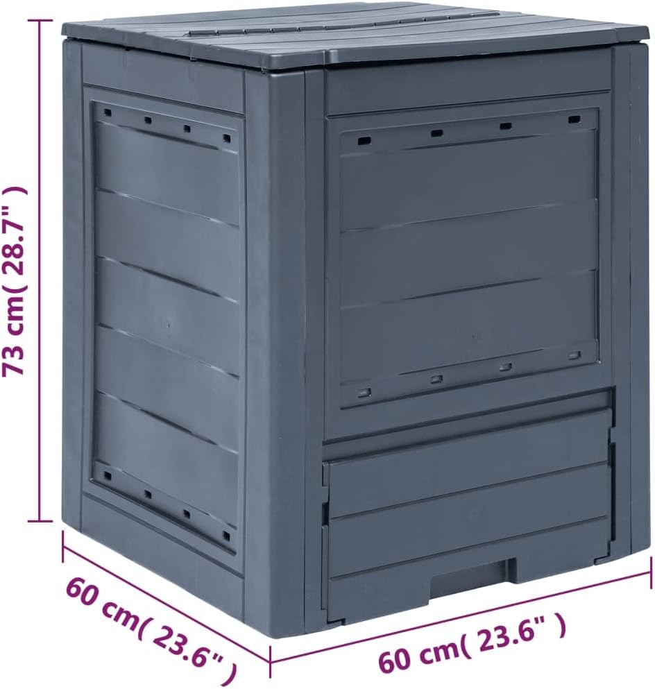 Garden Composter Garden Composter Bin,Outdoor Composter W/Large Capacity & Easy Assembling,Gray 23.6"x23.6"x28.7"(W x D x H) 68.7 gal