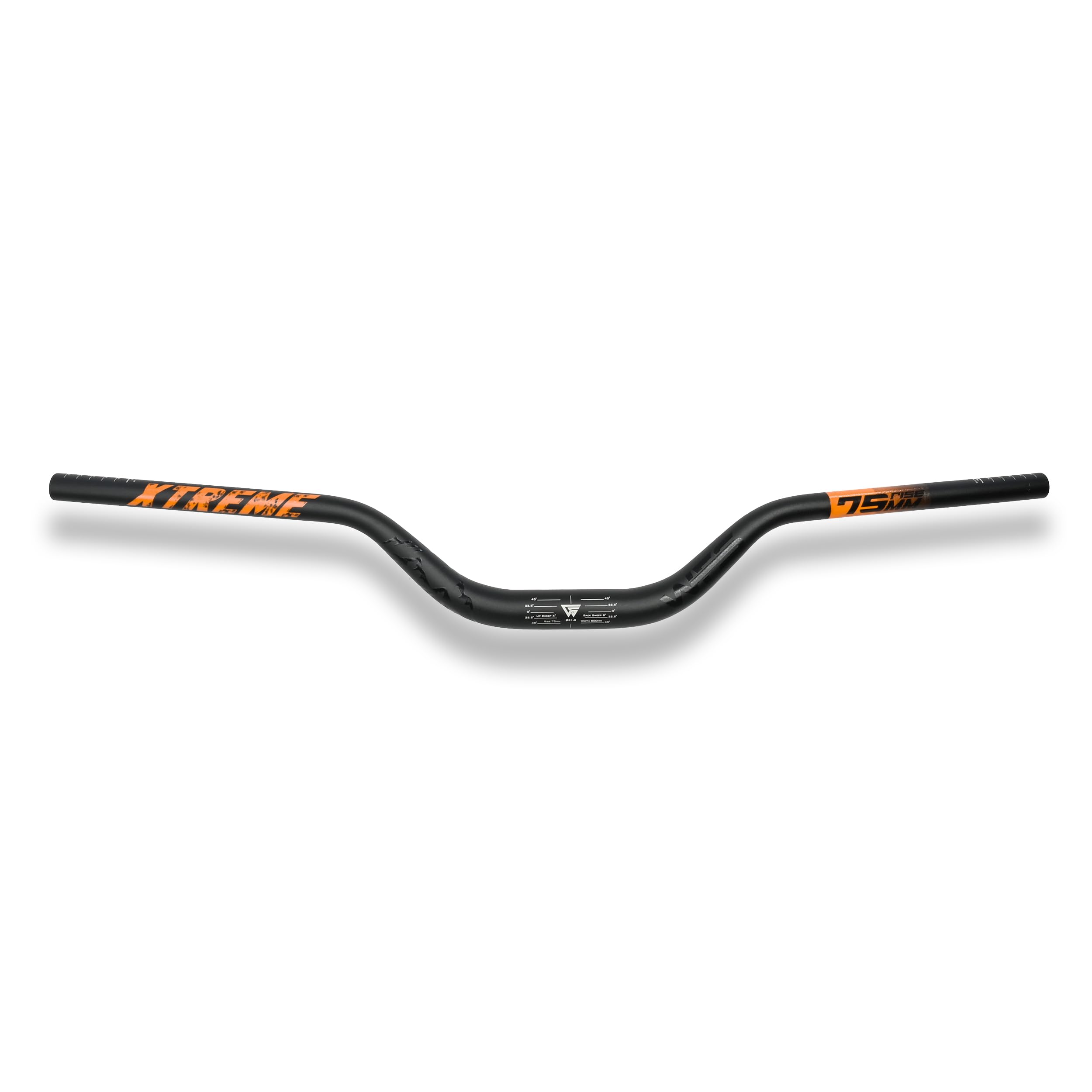 WFS Xtreme 31.8 x 800 mm Handlebar 75 mm Rise, Black x Orange