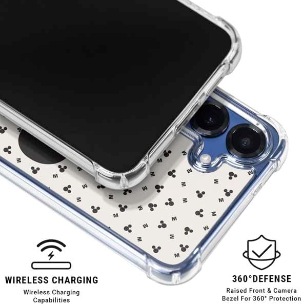 Skinit Clear Phone Case Compatible with Galaxy S25 - Officially Licensed Disney Mickey Mouse Classic Design