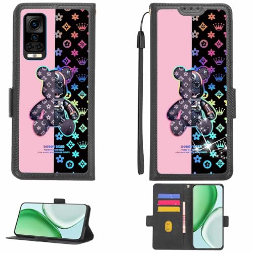 Kinetijy Case Compatible for Hisense Infinity H60 Lite Phone Case Flip Cover [with Tempered Glass Screen Protector][RFID Blocking][Colorful Reflect Light] LPT-JXX