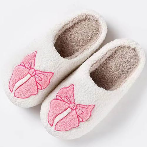 Image of Comfy House Slippers For Women Men, Ladies Fuzzy Bedroom Slippers,indoor Outdoor Memory Foam Shoes