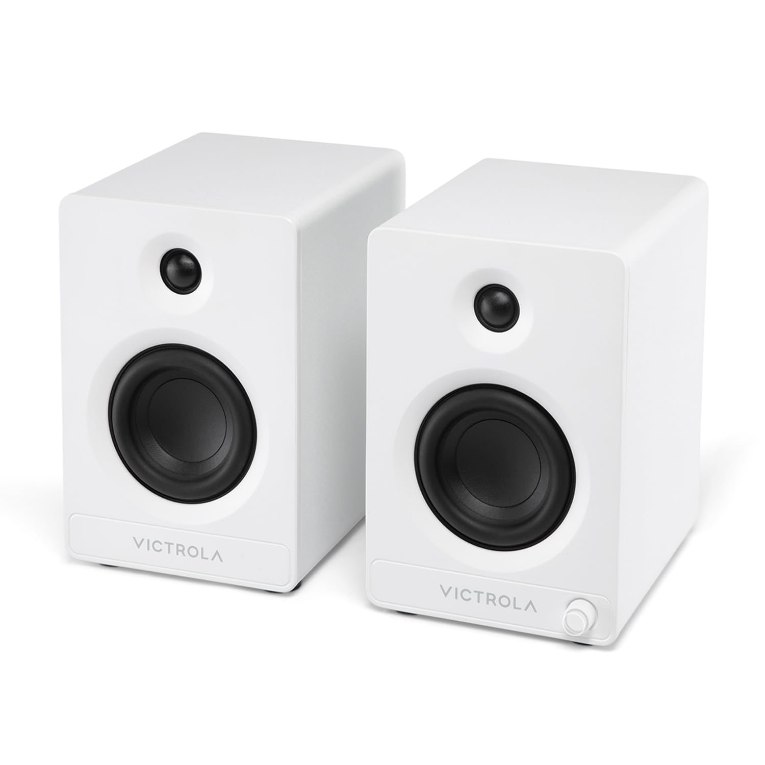 Victrola Tempo – Bluetooth Bookshelf Speakers – Room-Filling Sound, Bluetooth Input, Multi-Speaker Streaming Using Auracast, USB-C Computer Input,
