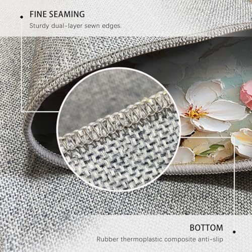 Tapis de lit lavable 60x90cm fin et antidérapant style fleurs 3D