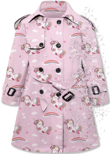 Image of Betusline Womens & Girls Waterproof Trench Coat Double Breasted Lapel Overcoat Outerwear, 3 Years - Women 2XL