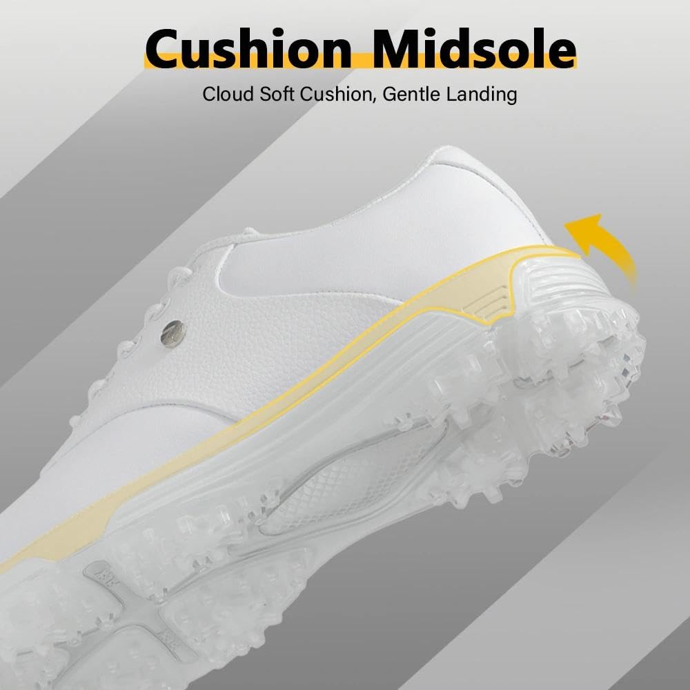 ULTIANT Chaussures de Golf pour Homme : Crampons Fixes imperméables avec Protection en TPU, antidérapantes, pour Le Golf et Les Loisirs