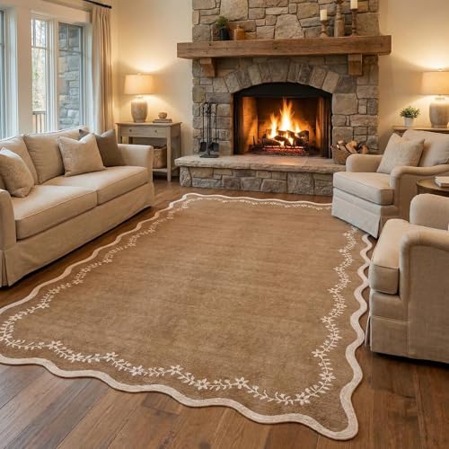 GarveeHome Scalloped Area Rugs 8x10 for Living Room,...