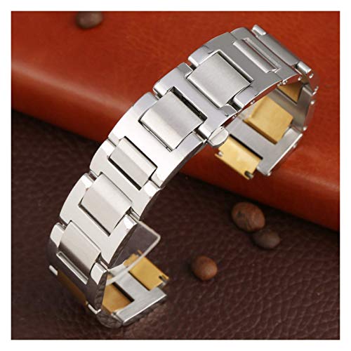 Sangle de montre en acier inoxydable bicolore silver gold avec boucle deployante cachee - 2