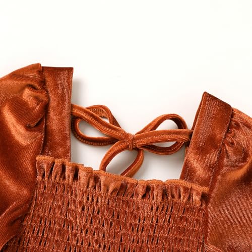 Happy Town Toddler Girl Long Sleeve Velvet Tutu Holiday Dress Fall Winter Clothes Christmas Thanksgiving Day Outfits3