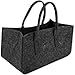 Produktbild Shopping Bag aus Filz, große Einkaufs-Tasche mit Henkel, Einkaufskorb, Faltbare Kaminholztasche zur Aufbewahrung von Holz, vielseitige Tragetasche, Farbe schwarz