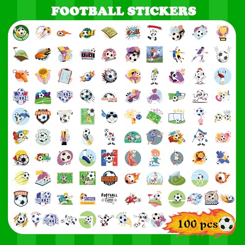 Soccer Party Favors - 100 PCS Soccer Stickers for Kids | 2026 World Game Cup Merchandise Gifts Activities Birthday Toys Games Crafts for Goodie Bags Gift Bags - Image 2