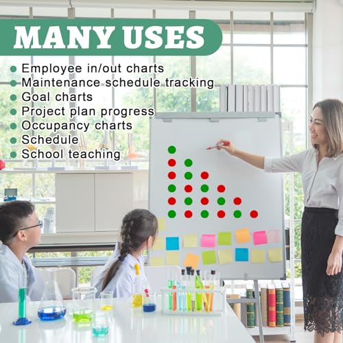 Xuhal 120 Pcs Double Sided Red Green Magnets 1.26'' Red Green Flip Reversible Magnet Dots for Whiteboard Mini Colored Double Sided Reversible Circle Indicator for Office Classroom Decoration (Classic) by Xuhal - Image 4