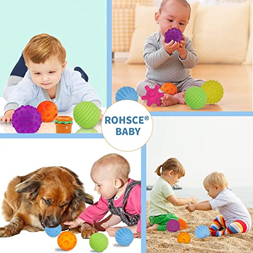 ROHSCE 6pcs Baby Textured Multi Ball Set Infant