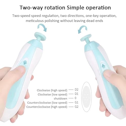 Miniatura 4 de Cortaúñas para bebé, recortador de uñas eléctrico seguro, kit de lima de uñas para bebé, cabezales de repuesto adicionales, dedos de los pies y uñas