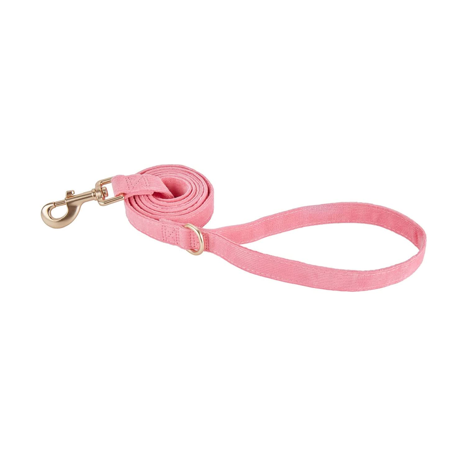 Correa de pana de algodón suave con cierre de metal dorado para perros pequeños, medianos y grandes, el collar a juego se vende por separado (M, rosa)