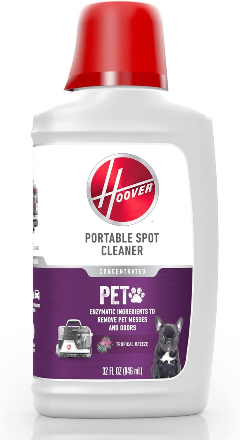 Hoover Carpet Paws & Claws Premixed Spot Machine Cleaning Shampoo, Pet Stain Solution and Odor Remover, 32oz Cleaner Formula, AH30940, White