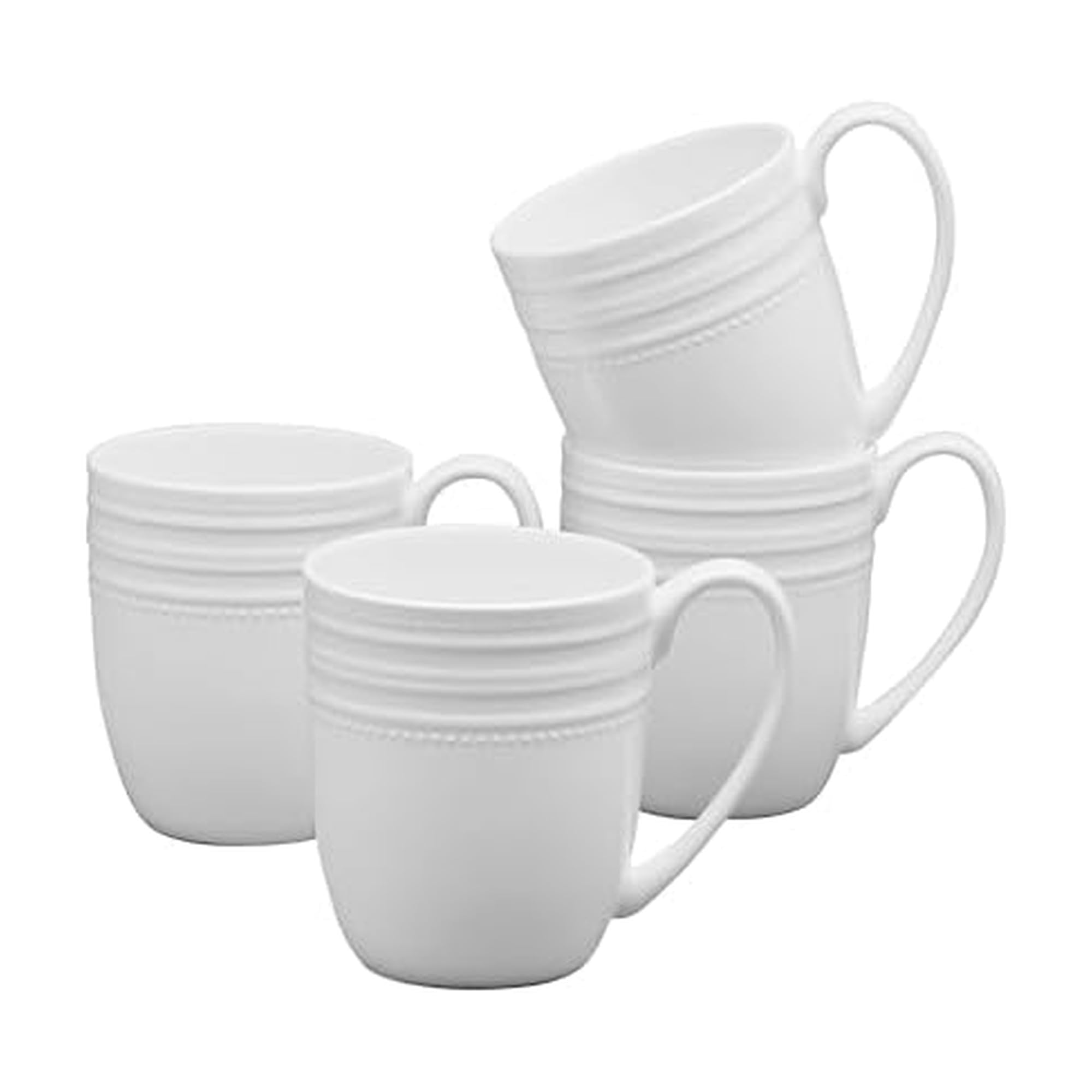 Mikasa Kamryn Vegan Bone China Lightweight Set of 4 Mugs, 13.5