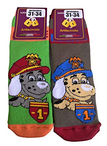 Candados Socks Milano calcetines antideslizantes niño/a 6 pares esponja de algodón ABS made in Europe del 23 al 38 Maschio B 35-38